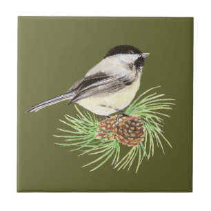 Cute Chickadee Bird, Natuur, Wildlife, Animal Tegeltje