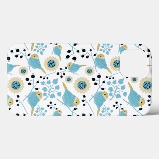 Cute Chickadee Bird Pattern Art Case-Mate iPhone Case (Achterkant (horizontaal))