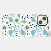 Cute Chickadee Bird Pattern Art iPhone Hoesje (Achterkant horizontaal)