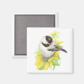 Cute Chickadee, Bird, Sunflower, Garden, Natuur Magneet (Voorkant / Achterkant)