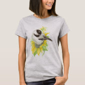 Cute Chickadee, Bird, Sunflower, Garden, Natuur T-shirt (Voorkant)