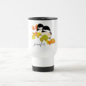 Cute Chickadee Birds Personalised Travel Mug Reisbeker (Center)