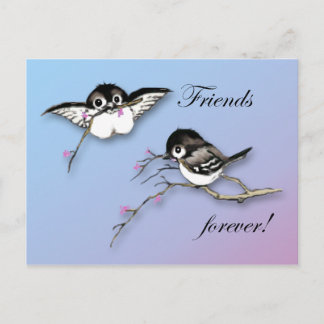 Cute Chickadee Briefkaart Friends Forever