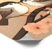 Cute Chickadee Couple Kissensurset Poster (Hoek)