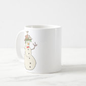 Cute Chickadee en Snowman, Winter Birds Koffiemok (Voorkant links)