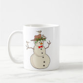 Cute Chickadee en Snowman, Winter Birds Koffiemok (Links)