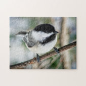 Cute Chickadee in Winter Legpuzzel (Horizontaal)