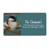 Cute Chickadee Song Bird Art Label (Voorkant)