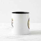 Cute chickadee vogel liefhebbers monogram mok (Midden)