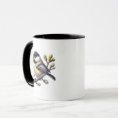 Cute chickadee vogel liefhebbers monogram mok (Voorkant links)