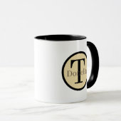 Cute chickadee vogel liefhebbers monogram mok (Voorkant rechts)