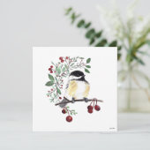 Cute Chickadee Waterverf Art Card (Staand voorkant)