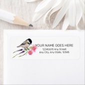 Cute Chickadee Waterverf Art Label (Insitu)
