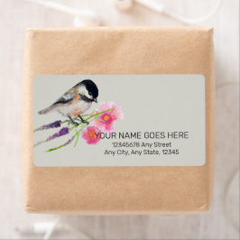 Cute Chickadee Waterverf Art Label