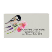 Cute Chickadee Waterverf Art Label (Voorkant)