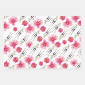 Cute Chickadee Waterverf Floral Inpakpapier Vel (Voorkant 2)