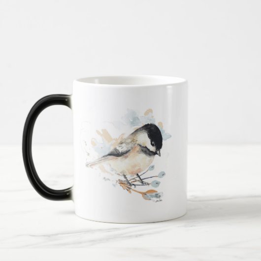 Cute Chickadee Waterverf Magische Mok (Links)