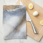 Cute Chickadee Winter Painting Theedoek (Quarter Fold)