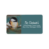 Cute Chickadee Winter Song Bird Art Label (Voorkant)