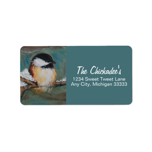 Cute Chickadee Winter Song Bird Art Label (Voorkant)