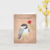 Cute Chickadee you are dee-lightful Love Valentine Kaart (Gele Bloem)