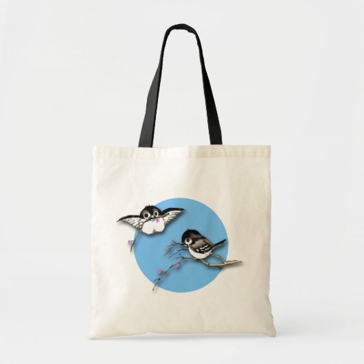 Cute Chickadees Canvas tas (Voorkant)