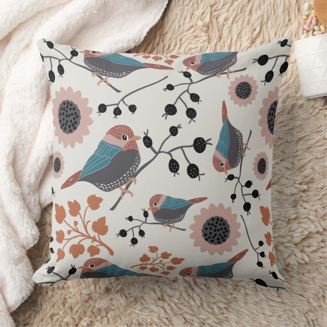 Cute Chickadees Pattern Kussen (Deken)