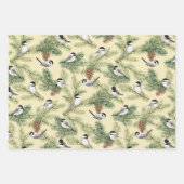 Cute Chickadees Waterverf Kerstmis Inpakpapier Vel (Voorkant 2)