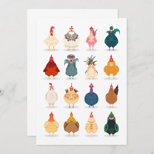 Cute Chicken Aankondiging (Voorkant / Achterkant)