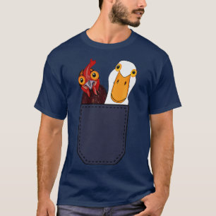 Cute Chicken and Duck in a Pocket T-shirt