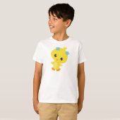 Cute Chicken, Baby Chicken, Chick, Flowers T-shirt (Voorkant volledig)