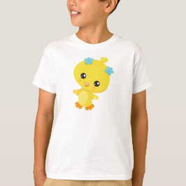 Cute Chicken, Baby Chicken, Chick, Flowers T-shirt