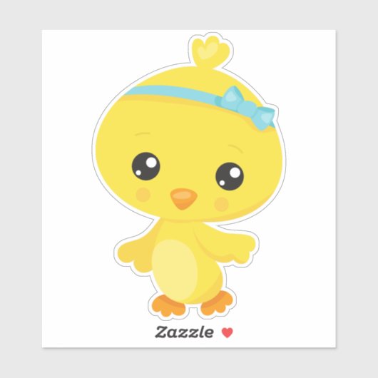 Cute Chicken, Baby Chicken, Chick, Little Chicken Sticker (Vel)