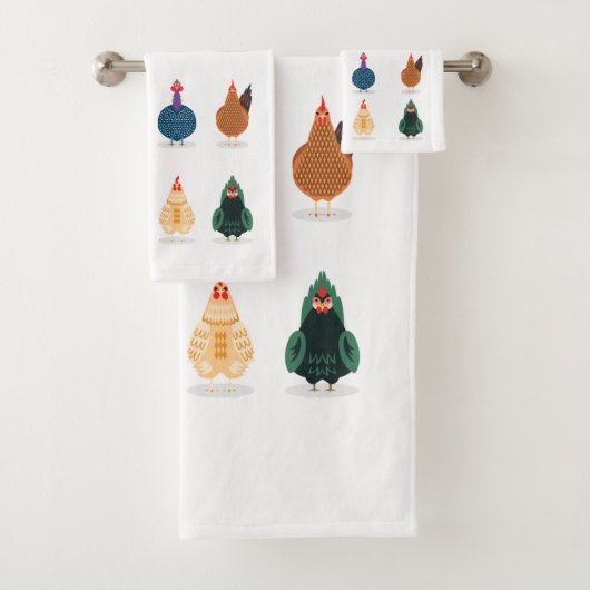 Cute Chicken Bad Handdoek (Insitu)