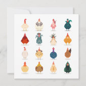 Cute Chicken Bedankkaart (Voorkant)
