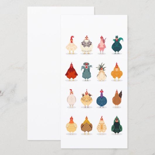 Cute Chicken Bedankkaart (Voorkant / Achterkant)