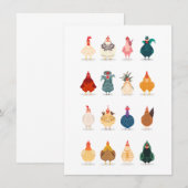 Cute Chicken Bedankkaart (Voorkant / Achterkant)