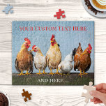 Cute Chicken Boerderij Birds Puzzle Legpuzzel<br><div class="desc">Puzzle met kippenvrienden die met elkaar praten op een muur. Leuk voor een paasfeest en een luie zondagmiddag ... </div>