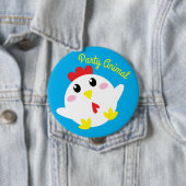 Cute Chicken Boerderij Kinder 1st Birthday Party B Ronde Button 4,0 Cm (In situ)