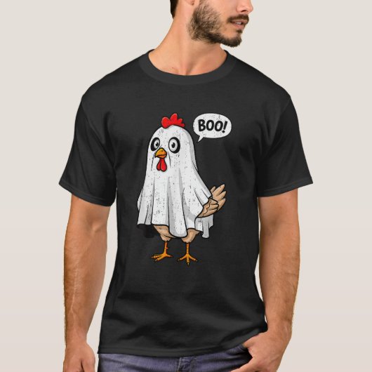 Cute Chicken Boo Happy Halloween Costume Men Women T-shirt (Voorkant)