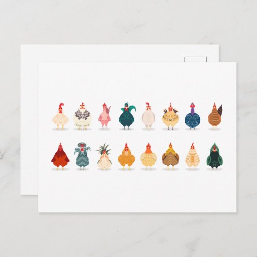 Cute Chicken Briefkaart (Voorkant / Achterkant)