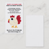 Cute Chicken Cartoon Egg of Poultry Boerderij Visitekaartje (Voorkant / Achterkant)