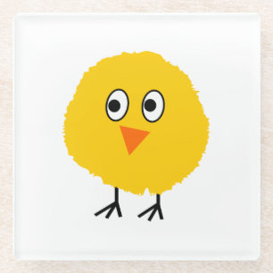 Cute Chicken cartoon Glazen Onderzetter