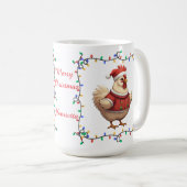 Cute Chicken Christmas Mug Koffiemok (Voorkant rechts)