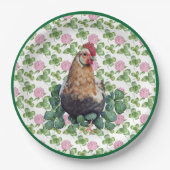 Cute Chicken & Clover | St Patrick's Day Papieren Bordje (Voorkant)