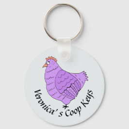 Cute Chicken Coop Gepersonaliseerd Sleutelhanger