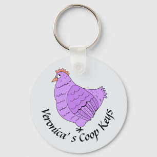Cute Chicken Coop Gepersonaliseerd Sleutelhanger