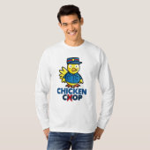 Cute Chicken Cop Design Mannen T-Shirt (Voorkant volledig)