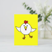 Cute Chicken Dance - White en Yellow Briefkaart (Staand voorkant)