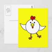 Cute Chicken Dance - White en Yellow Briefkaart (Voorkant / Achterkant)
